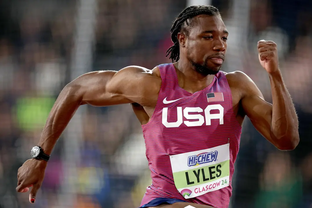 Fotograf&iacute;a de archivo, tomada el pasado 1 de marzo, en la que se registr&oacute; al atleta estadounidense Noah Lyles, durante el m&aacute;s reciente Mundial de Atletismo, en Glasgow (Escocia, Reino Unido) EFE/EPA/ADAM VAUGHAN