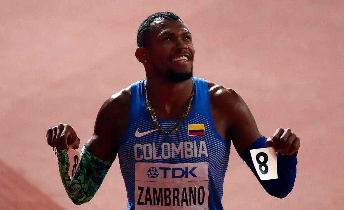 Anthony Zambrano, atleta y medallista ol&iacute;mpico de Colombia. EFE/EPA/DIEGO AZUBEL